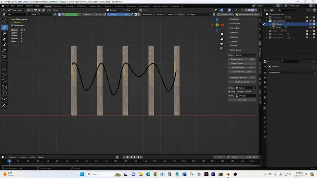Grease Pencil to Curves preview