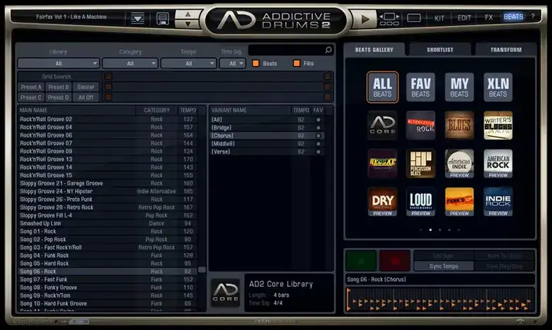 EZDrummer MIDI Library for Addictive Drums 2 preview