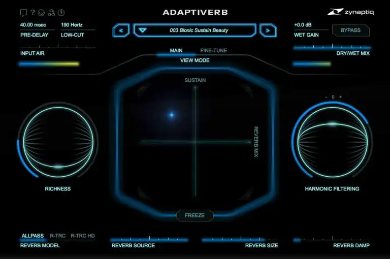 Zynaptiq ADAPTIVERB v1.4.0 [WiN] preview