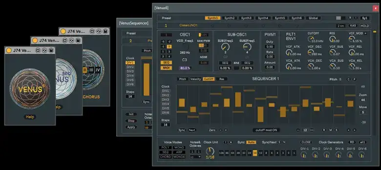 Fabrizio Poce J74 Venus6 Poly-Multi Synthesizer [Max for Live] preview