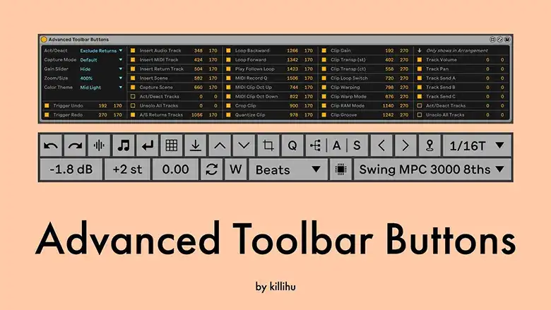 Advanced Toolbar Buttons Plugin for Ableton Live preview
