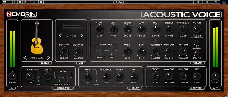 Nembrini Audio Acoustic Voice Guitar Preamp v1.0.0 [WiN] preview