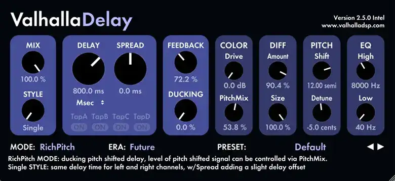 Valhalla DSP ValhallaDelay v2.5.0 [WiN] preview