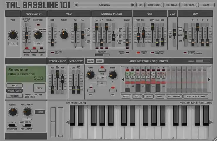 Togu Audio Line TAL-BassLine-101 v3.2.1 [WiN-OSX] preview