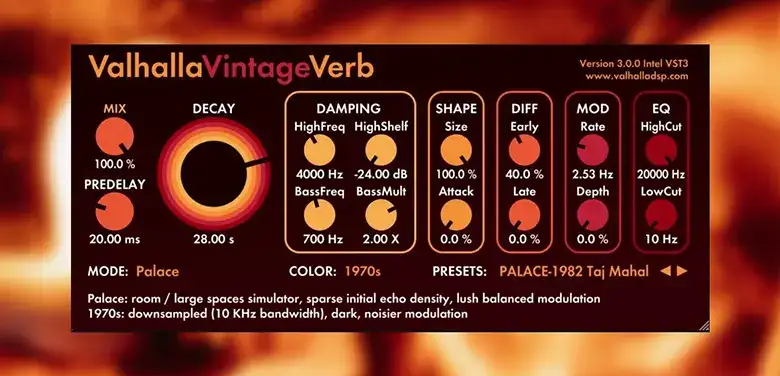 Valhalla DSP Valhalla VintageVerb v3.0.0 [WiN] preview
