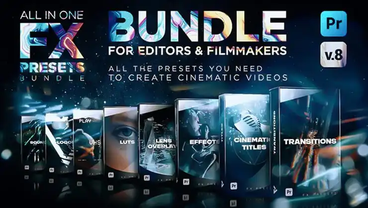 Montage Presets for Premiere Pro | Transitions, Titles, Effects, VHS, LUTs & More preview