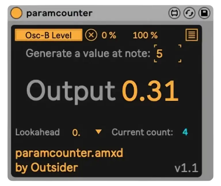 Outsider Sound Paramcounter [Max for Live] preview
