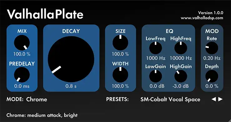Valhalla DSP Valhalla Plate v1.6.3 [WiN] preview