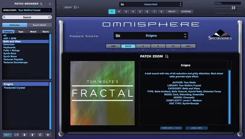 Tom Wolfe Fractal for Omnisphere 2 preview