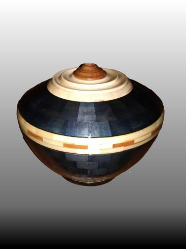 Blue Black Died Maple  Cherry Seg Bowl